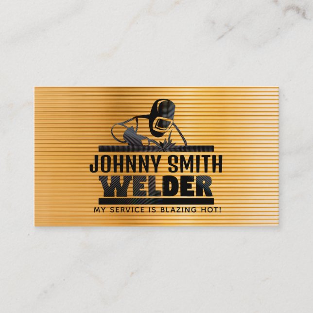 Gold Welding Slogans Business Cards Visitenkarte (Vorderseite)