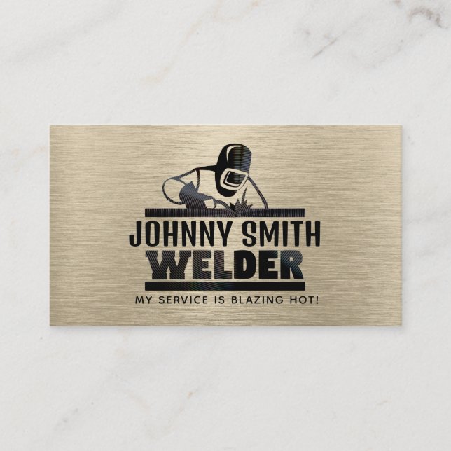 Gold Welding Slogans Business Cards Visitenkarte (Vorderseite)