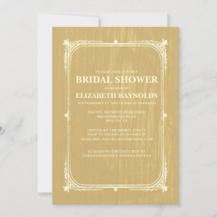 Gold Western Barn Wood Bridal Einladungen