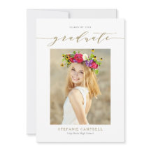 Gold Whimsical Script Foto Abschluss