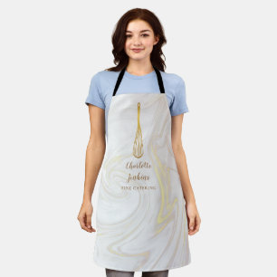 Gold Whisk Bäckerei Konditorei Marmorschleifen Schürze
