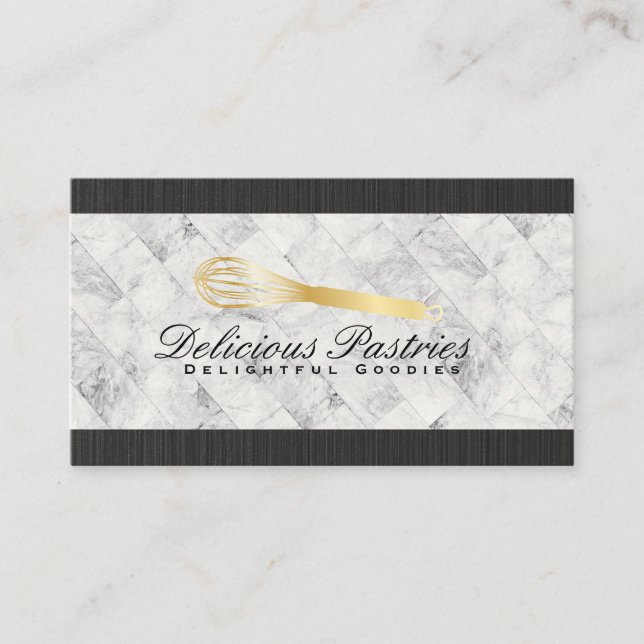 Gold Whisky Logo | Marmorboden Visitenkarte (Vorderseite)