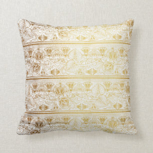 Gold & White Ägypten Ägyptisch Druck Glamour Moder Kissen