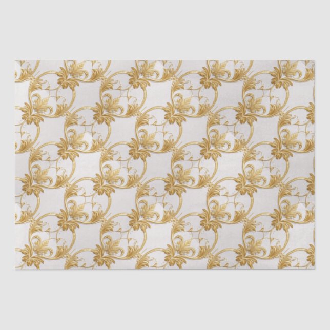 Gold White AI Art Tissue Paper Seidenpapier (Vorderseite)