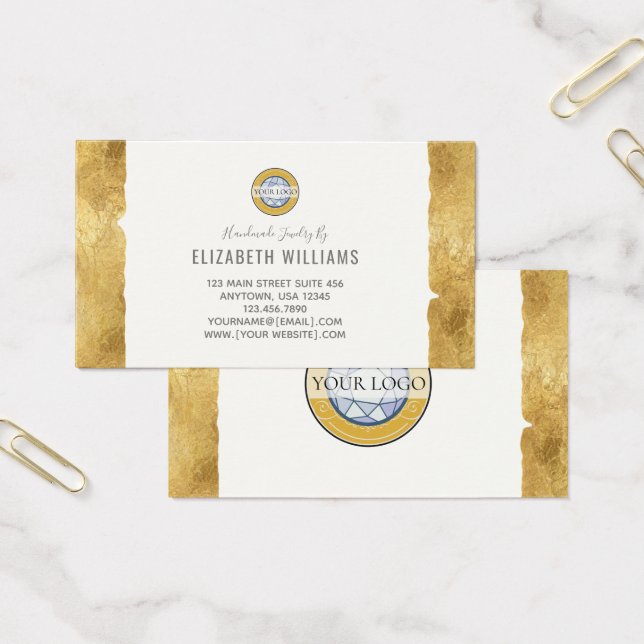 Gold White Ajouter vos Cartes de visite de logo (Bureau)
