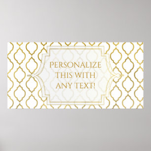 Gold & White Arabische Marokkanische Themen Hochze Poster