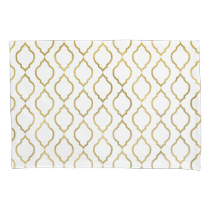 Gold & White arabischer marokkanischer Glam indisc Kissenbezug