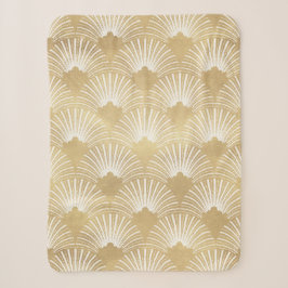 Gold & White Art Deko Nahtloses Muster Sherpadecke
