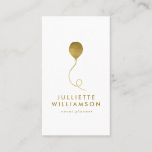 Gold & White Balloon Event Plane Social Media Visitenkarte