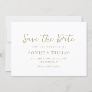 Gold & White Beautiful Elegante Hochzeit Save The Date