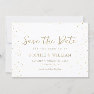 Gold & White Beautiful Elegante Hochzeit Save The Date