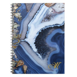 Gold White Blue MARBLE Journal Notebook anpassen Notizblock