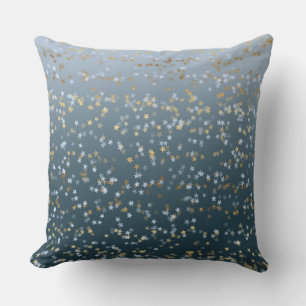 Gold White Blue Stars Shine Bright Kissen
