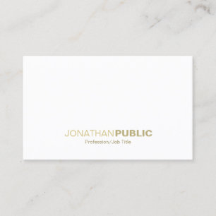 Gold White Clean Schlicht Moderne Elegantes Design Visitenkarte