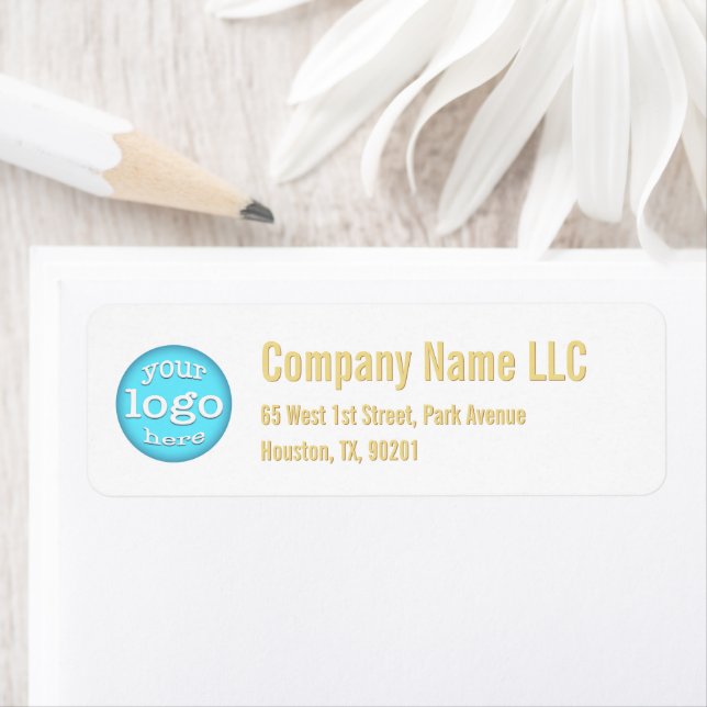 Gold White Company Business-Logo-Rücksendeadresse (Insitu)