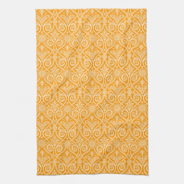 Gold & White Damask Küchentuch (Vertikal)