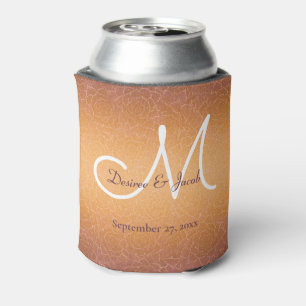 Gold White Elegant Floral Wedding Monogram Dosenkühler