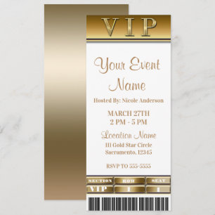 Gold & White Elegante Dinnerparty-VIP-Karte Einladung