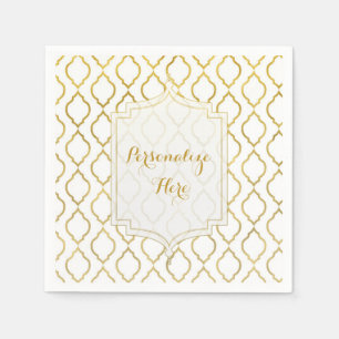 Gold & White Elegante marokkanische Hochzeitsdekor Serviette