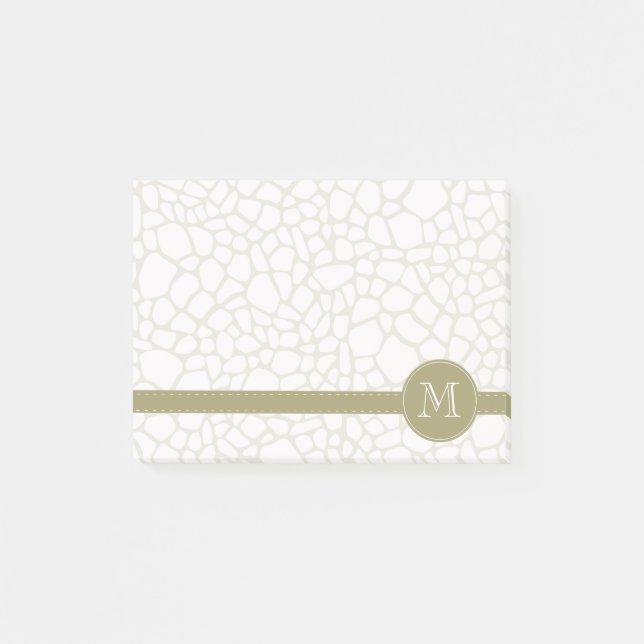 Gold White Giraffe Print Post-it Klebezettel (Vorderseite)