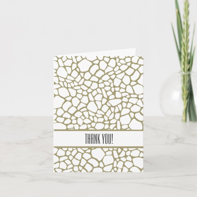 Gold White Giraffe Print Vielen Dank Dankeskarte (Vorderseite)