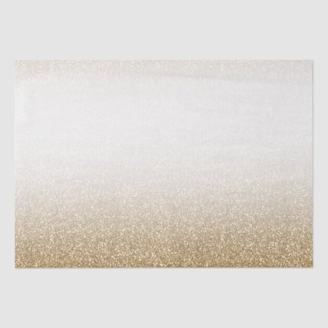 Gold White Glam Glitzer Seidenpapier (Vorderseite)
