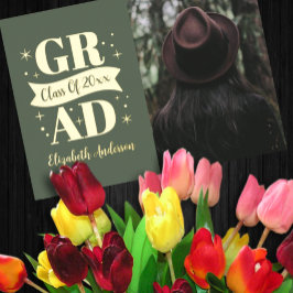 Gold & White Graduation Announcement Folieneinladung