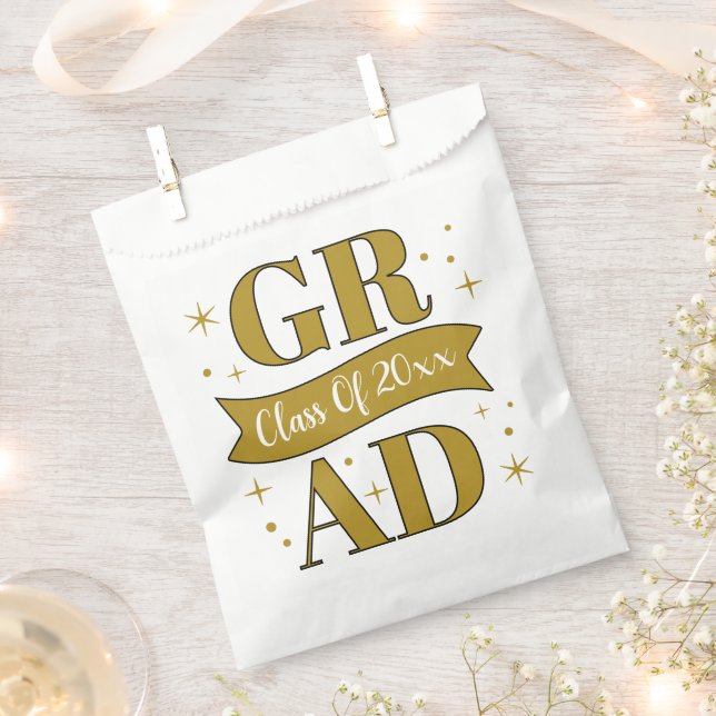 Gold & White Graduation Party Geschenktütchen (Ausgeschnitten)