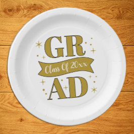 Gold & White Graduation Party Pappteller