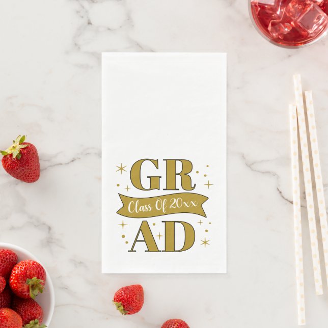 Gold & White Graduation Party Serviette (Beispiel)