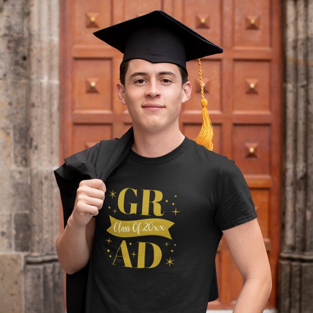 Gold & White Graduation Party T-Shirt (Von Creator hochgeladen)