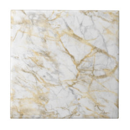 Gold White Gray Marble Trendy Modern Chic Stilvoll Fliese