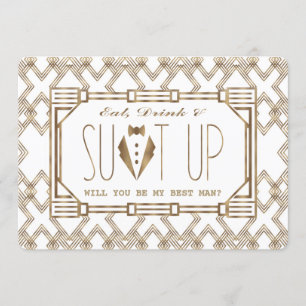 Gold & White Great Gatsby WERDEN SIE MEIN TRAUZEUG Einladung