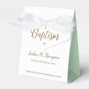 Gold White Green Baby Taufkreuz Vielen Dank Geschenkschachtel