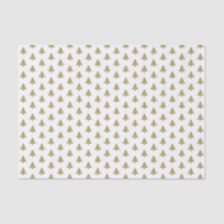 Gold/White Iconic Weihnachtsbaummuster Seidenpapier