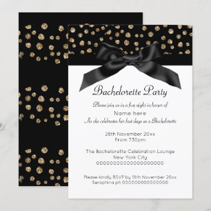 GOLD WHITE LEOPARD DIAMOND BACHELORETTE EINLADUNG