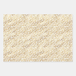 Gold White Leopard Print Geschenkpapier Set