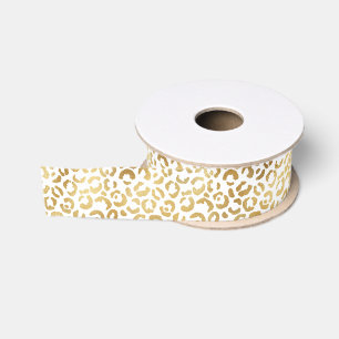 Gold White Leopard Print Ripsband