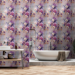 Gold White Lila Floral Tapete