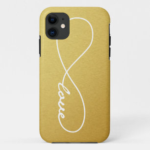 Gold & White Love Infinity coque iphone