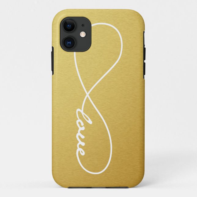 Gold & White Love Infinity coque iphone (Dos)