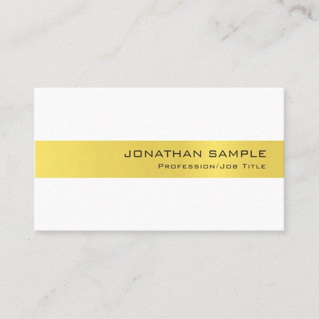 Gold White Luxury Design Trendy Beruflich Visitenkarte (Vorderseite)