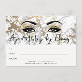 Gold White Marble Makeup Beauty Certificate Ebony1