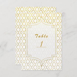 Gold & White Marocain Glam Numéro de table