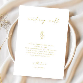 Gold & White Minimal Wedding Well Card Einladung