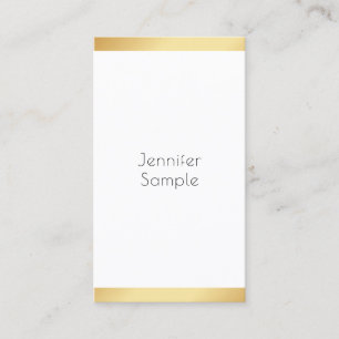 Gold White Modern Beruflich Personalisiert Trendy Visitenkarte