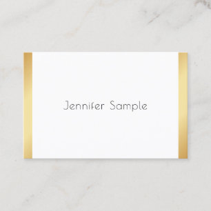 Gold White Moderne Beruflich Elegante Trendy Visitenkarte