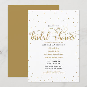Gold & White Moderne Minimalistische Schrift Jungg Einladung