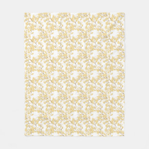Gold White Morning Glory Blume Fleecedecke