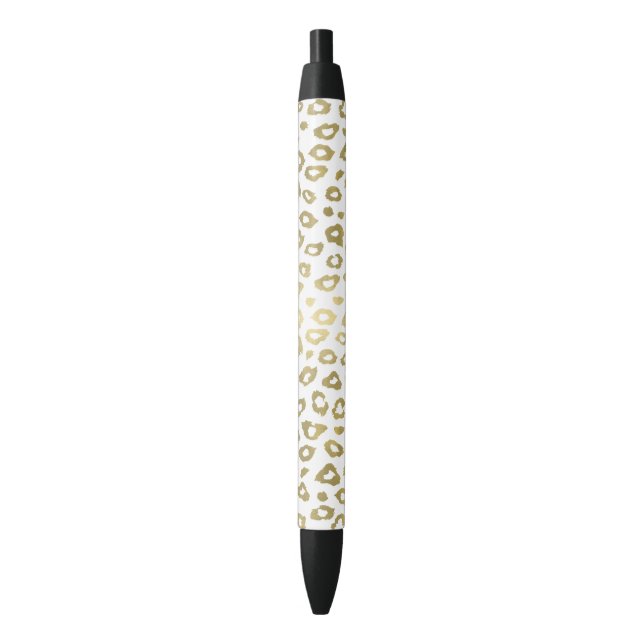 Gold White Ombre Leopard Print Kugelschreiber (Vorderseite Vertikal)
